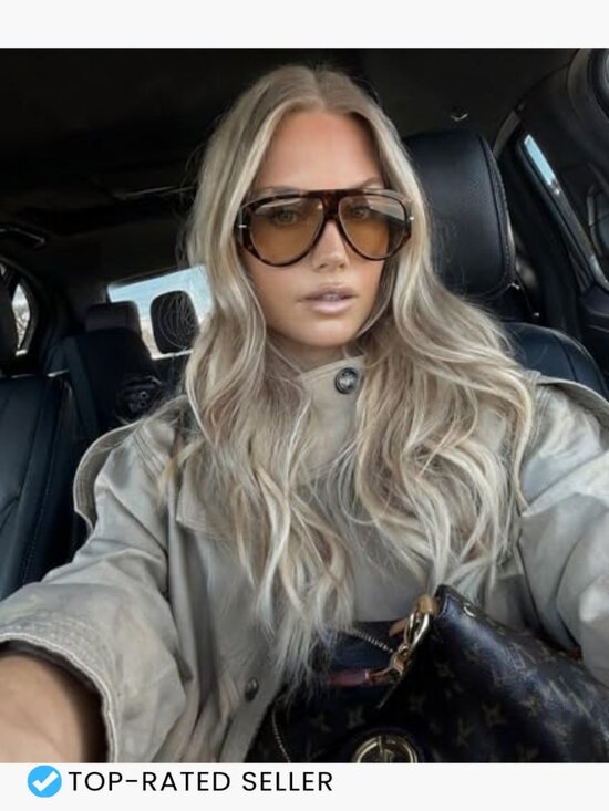 Oversized Retro Aviator Sunglasses UV400 Protection Unisex Driving Shades main image 7